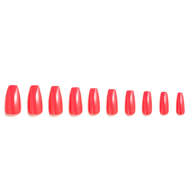 Peach Medium long Coffin Press on Nails