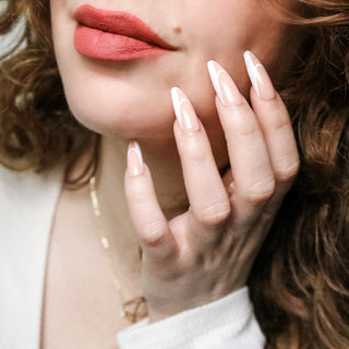 Cross Me Not Nude Long Coffin Press On Nails