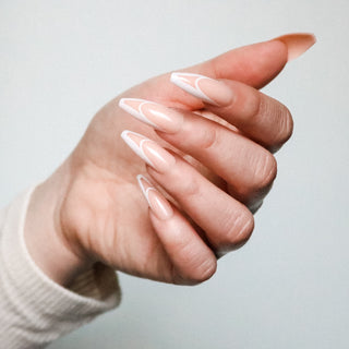 Cross Me Not Nude Long Coffin Press On Nails