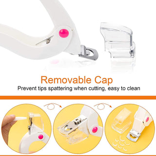 White Nail Clipper Tip Cutter with turntable guide