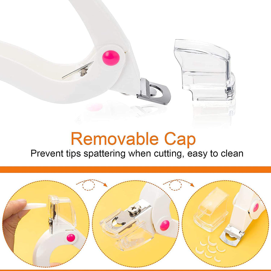 White Nail Clipper Tip Cutter with turntable guide