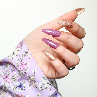 Berry Glam Long coffin False Press on Nails