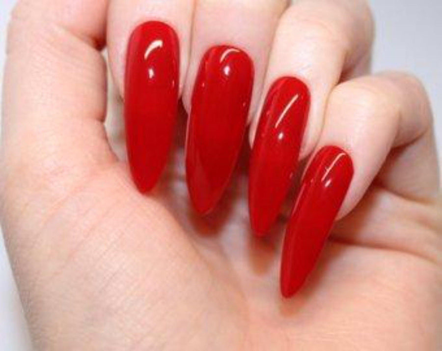 Hot Red Extra Long Stiletto Nails - AllKem Nails