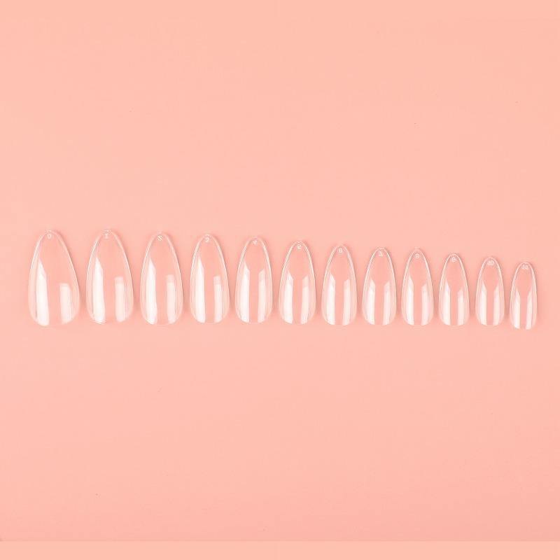 500 Pcs Soft Gel Clear Short Stiletto False Press on Nails full cover Set - AllKem Nails