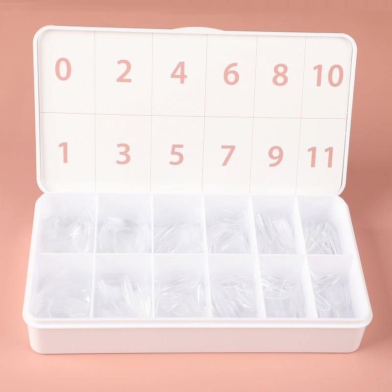 500 Pcs Soft Gel Clear Short Stiletto False Press on Nails full cover Set - AllKem Nails