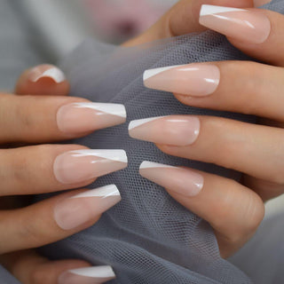 Nude Glam midi Coffin Nails - AllKem Nails