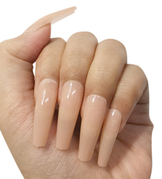 ALLKEM 520 Pcs Soft Gel Nude Tone Extra Long Ballerina Soft Gel Press on Nails full cover Set - AllKem Nails