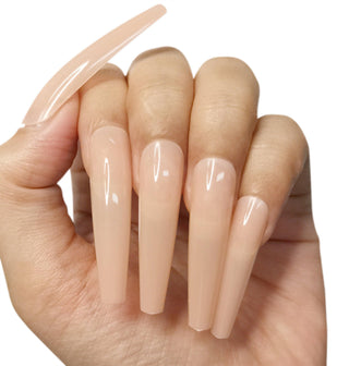 360 Pcs Soft Gel Nude Tone Extra Long XXL Ballerina False Press on Nails full cover Set - AllKem Nails