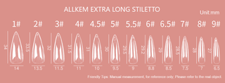 500 Pcs Soft Gel Clear Extra Long Stiletto False Press on Nails full cover Set - AllKem Nails