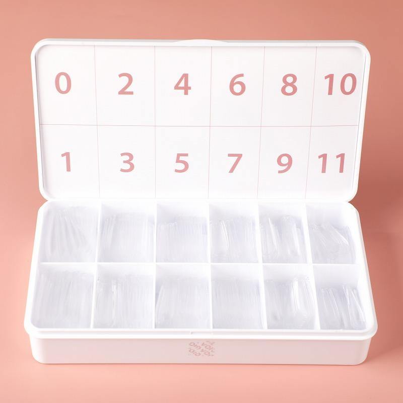 360 pcs Soft Gel Clear XXL Square False Press on Nails full cover - AllKem Nails